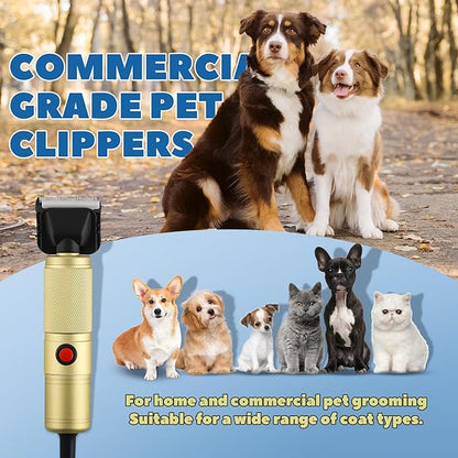 Luzrise Pet Grooming Clippers 280W for Thick Heavy Coats, 2000-6000rpm Stepless Speed Control & 10ft Power Cord, Low Noise< 50db, Dog Trimmer Kit with Extra Detachable Blade (280W)