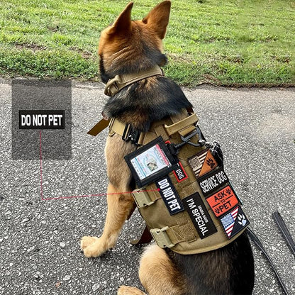 2 PCS Service Dog Patches with Removable Tactical Hook Loop Embroidered in Training Patch Do Not Pet Working Dog Patch for Vest Harnesses Collars Leashes