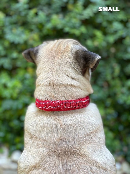 Tuff Pupper Heavy Duty Dog Collar with Handle | Ballistic Nylon Heavy Duty Collar | Padded Reflective Dog Collar with Adjustable Stainless Steel Hardware | Convenient Sizing for All Breeds