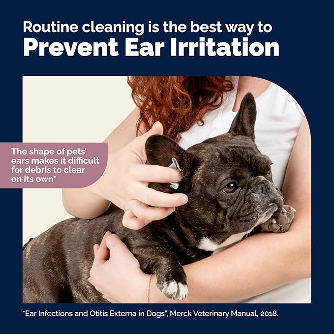 VETNIQUE Oticbliss Advanced Cleaning Ear Wipes for Dogs & Cats for Odor Control, Dirt and Wax Removal with Soothing Aloe Vera, Drying Agent and Vitamin E, Clear the Ear 100ct Wipes