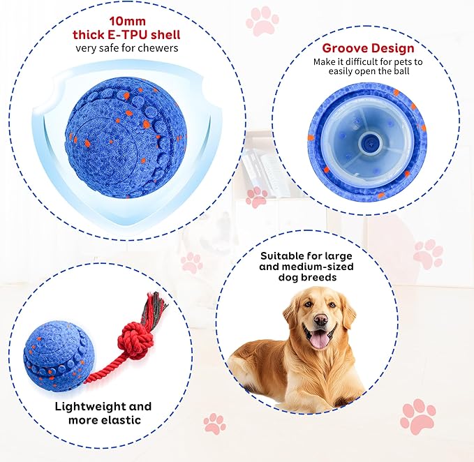 Interactive Dog Toy Motion Activated Pet Toys for Dogs, Safe E-TPU Material, Waterproof and Rechargeable, Durable Dog Toys for Medium and Large Dogs