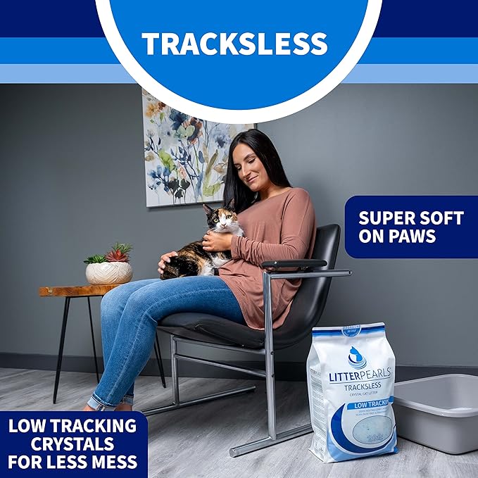 Tracksless Litter Pearls Cat Litter, White, Clear and Blue Crystals,20 lb Litter Pearls Tracksless Cat Litter,TLLP20