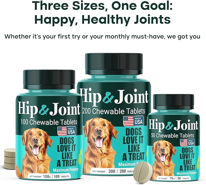 Natureflow Hip and Joint Supplement for Dogs, Advanced Dog Joint Supplement with Green-Lipped Mussel, Glucosamine, MSM & Chondroitin, Zero Sugar Chewable Pills, Made in USA, Large Medium Small Breeds