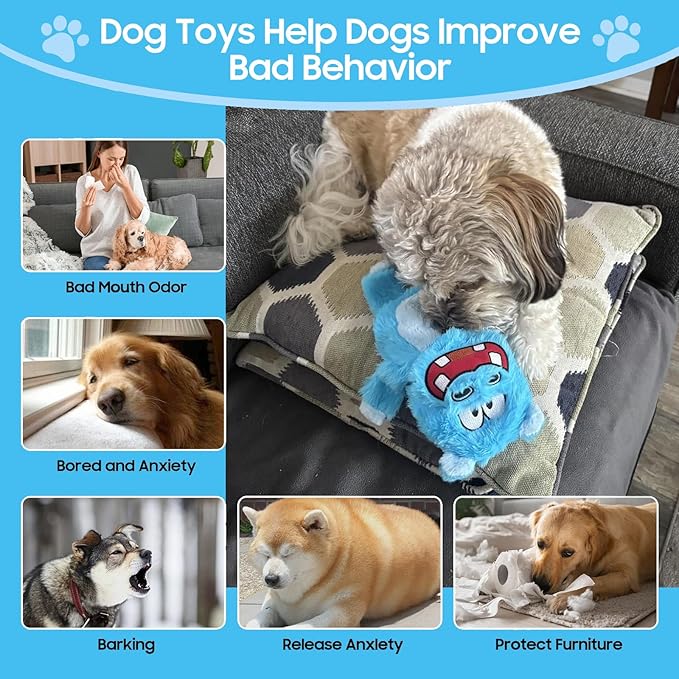 Bzonsmart 5 Pack Squeaky Dog Toys.Tough Plush Chew Toys for Dogs.Interactive Dog Toy to Keep Small Medium Large Breed Dogs Busy .Durable Anti-Boredom Dog Toy for Teething & Playtime.
