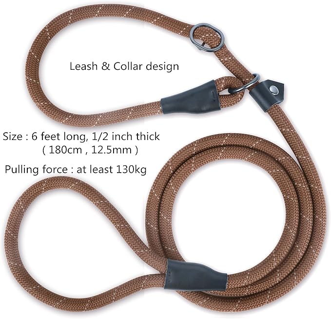 Reflective Slip Leads for Dogs 6FT, Slip Lead Dog Leash, Slip On Training Leash