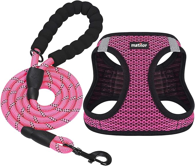 matilor Dog Harness Step-in Breathable Puppy Cat Dog Vest Harnesses for Small Medium Dogs