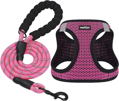 matilor Dog Harness Step-in Breathable Puppy Cat Dog Vest Harnesses for Small Medium Dogs