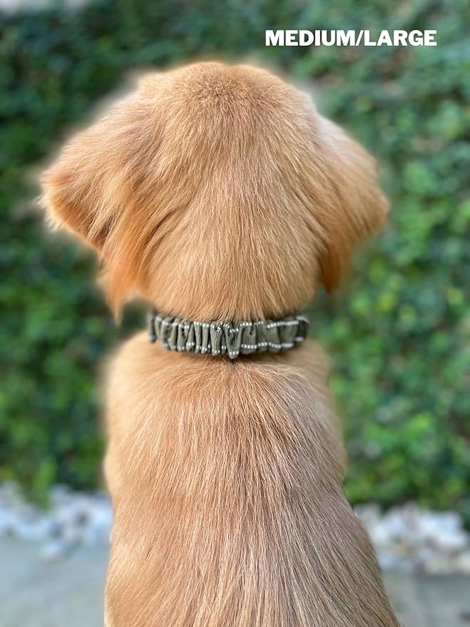 Tuff Pupper Heavy Duty Dog Collar with Handle | Ballistic Nylon Heavy Duty Collar | Padded Reflective Dog Collar with Adjustable Stainless Steel Hardware | Convenient Sizing for All Breeds