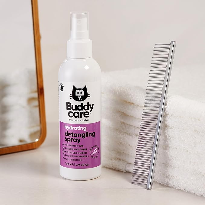 Buddycare Detangling Spray for Cats - Effective Cat Matted Fur Remover and Detangle Spray to Promote a Healthy Coat, Easily Removes Matted Hair for a Smooth and Shiny Coat