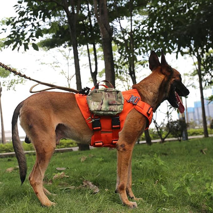 ICEFANG GN3 Tactical Dog Harness with 6X Buckle,Dog Molle Vest with Handle,3/4 Body Coverage,Hook and Loop Panel for ID Patch,No Pulling Front Clip (L (28"-35" Chest), Orange)