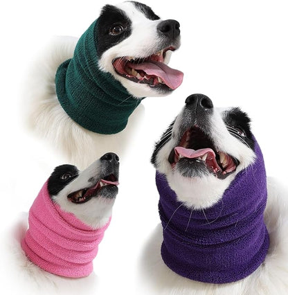 3 Pack Bundle (S, M, L) Dog & Cat Calming Band Cat Anxiety Relief Cover,Double Layer Thickened Elastic Neck Band Ear Muffs for Anxiety Relief/Noise Protection,Grooming,Thunder,Fireworks