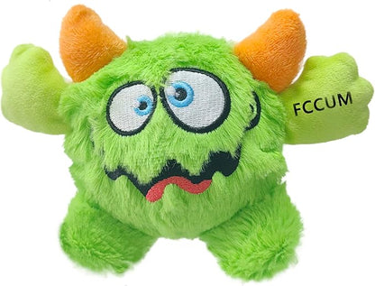 FCCUM Squeaky Plush Dog Toy Ball, Dental Care, Skin-Friendly and Soft and Relieve Stress,Dog Training Interactive Pet Cute Plush Fashionable Toy Ball (Green,Large)
