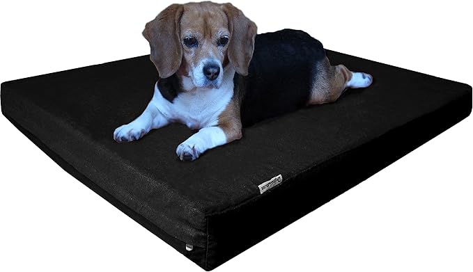Dogbed4less Orthopedic Gel Cooling Memory Foam Dog Bed with Waterproof Liner and External Canvas Cover for Small to Medium Pet 35X20X4 Inches