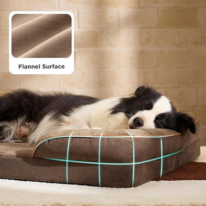 Bedsure Orthopedic Dog Beds Large Sized Dog - Washable Large Dog Cat Bed Waterproof, Comfort Dogs Couch Sofa with Washable Removable Cover, Pet Bed with Nonskid Bottom, Brown, 35"