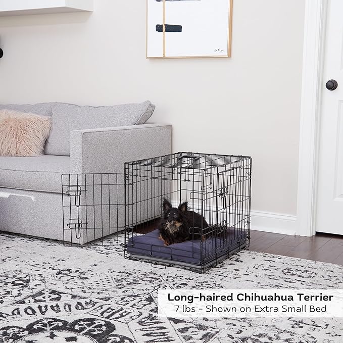 Happy Hounds Cooper Deluxe Reversible Crate Pad - Extra Small - Denim