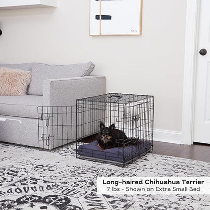 Happy Hounds Cooper Deluxe Reversible Crate Pad - Extra Small - Denim