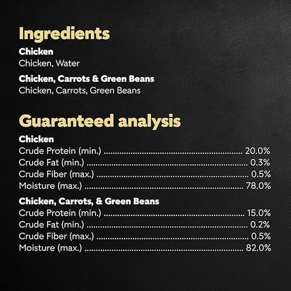 Cesar Simply Crafted Wet Dog Food Toppers for Dry Food, Chicken and Chicken, Carrots & Green Beans Meal Topper Variety Pack, 1.3 oz. Tubs, 8 Count (Pack of 2)