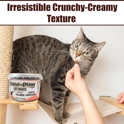 Fieldcrest Farms Nothin’ to Hide Collagen Cat Treats – Crunchy & Creamy Cat Snacks, High-Protein Healthy Treats for Skin, Coat & Joint Support, Salmon Flavor, 8 oz. Resealable Tub