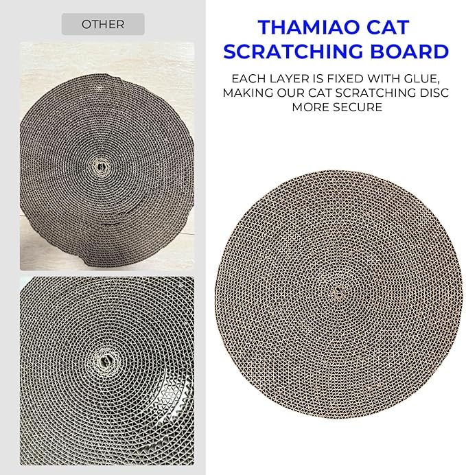 Round cat Scratcher Refill, 10 inch Diameter, 7/8 inch Thickness Scratcher Replacement Pads, Scratching Board Circle, Scratch pad, scratchers for Indoor Cats (5 pcs)