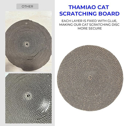 Round cat Scratcher Refill, 10 inch Diameter, 7/8 inch Thickness Scratcher Replacement Pads, Scratching Board Circle, Scratch pad, scratchers for Indoor Cats (5 pcs)