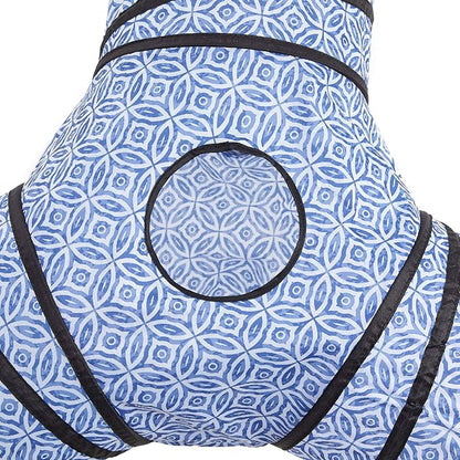Tempcore 3 Way Collapsible Cat Tunnel for Indoor Cats, Pet Tunnel Bored Toys with Peek Hole & Ball for Puppy, Kitty, Kitten, Rabbit, Blue-Coin