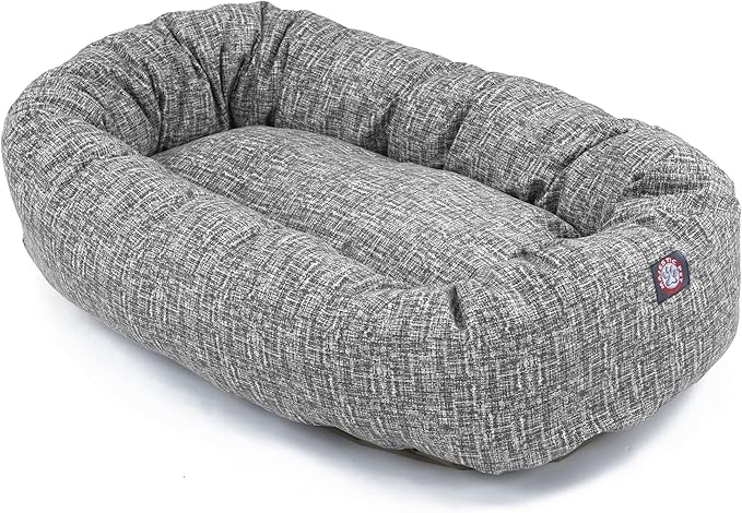 Majestic Pet 52 Inch Bagel Calming Dog Bed Washable – Cozy Soft Round Dog Bed Spine Support for Dogs to Rest Their Head - Fluffy Donut Puppy Mat 52x35x11 (Inch) X-Large – Lt. Black