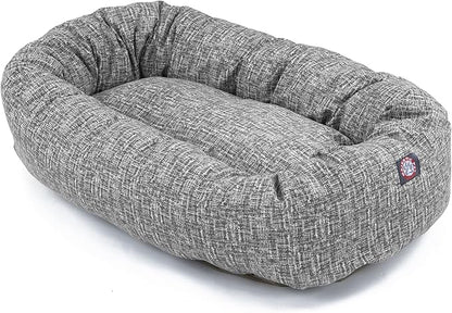 Majestic Pet 52 Inch Bagel Calming Dog Bed Washable – Cozy Soft Round Dog Bed Spine Support for Dogs to Rest Their Head - Fluffy Donut Puppy Mat 52x35x11 (Inch) X-Large – Lt. Black