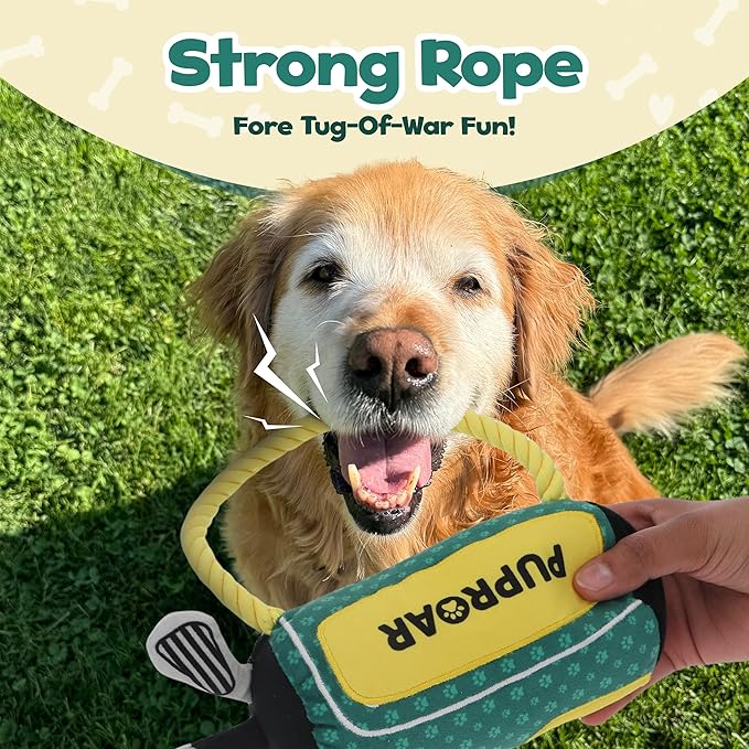 PUPROAR Golf Dog Toy – Funny Dog Valentines Day & Birthday Gift with Squeaker Rope & Crinkle, Fun & Interactive Puppy Birthday Toy