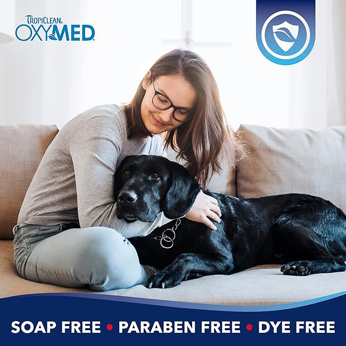 TropiClean OxyMed Dog Paw Balm, Moisturizing & Healing Dog Lotion for Dry Paws & Noses, Soothes Itchy Skin with Shea Butter and Vitamins A & E, Barrier Protection Against the Elements, Cat Safe, 4oz