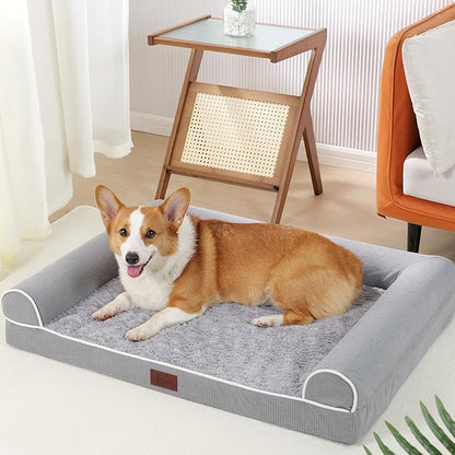 Orthopedic Dog Beds for Small Medium Dogs,Waterproof Lined Egg Crate Foam Pet Bed Mat with Removable and Washable Cover and Non Slip Bottom,Dog Sofa Soft Bed