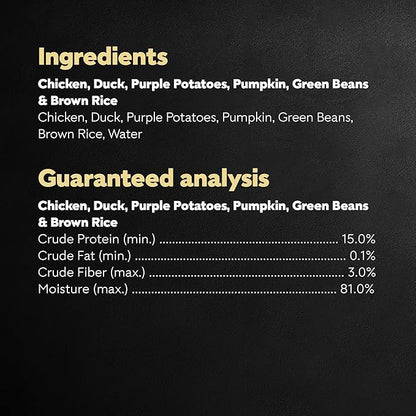 Cesar Simply Crafted Adult Wet Dog Food Toppers for Dry Food, Chicken, Duck, Purple Potatoes, Pumpkin, Green Beans & Brown Rice, 1.3 oz Tubs, 10 Count