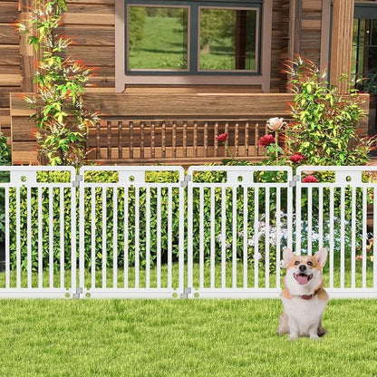 Pet Playpen with Door Dog Foldable Puppy Playpen for Puppies and Small Dogs 6-Panels Easy Assemble Easy Storing for Indoor and Outdoor (6 Panels)