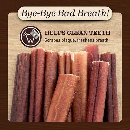 Pet Odor-Free Bully Sticks (12", 5 Pack) – 100% Grass-Fed Beef Pizzle Dog Chews, Fully Digestible & Long-Lasting Dental Treats