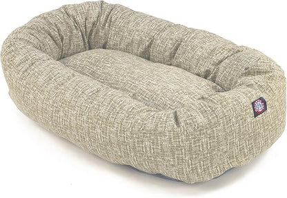 Majestic Pet 24 Inch Bagel Calming Dog Bed Washable – Cozy Soft Round Dog Bed with Spine Support for Dogs to Rest Their Head - Fluffy Donut Puppy Mat 24x19x7 (Inch) Small – Tan