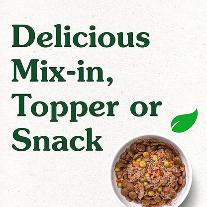 Greenies Smart Topper High Protein Wet Mix-in for Dogs, Beef, Peas & Carrots Recipe in Vitabroth Broth - Bone Broth + Vitamins E & B1, 10 Count