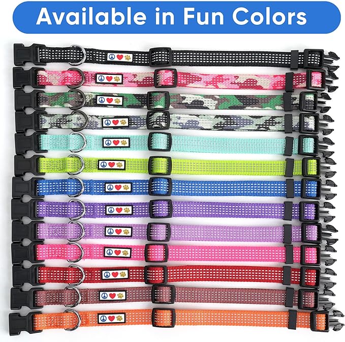 Pawtitas Reflective Camouflage Grey Puppy or Dog Collar, Large