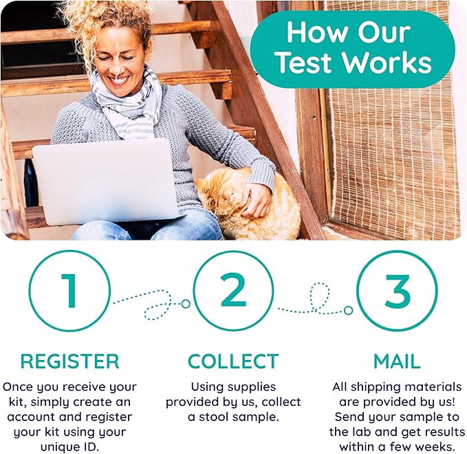 Innovative Pet Lab Comprehensive Gut Health Test Kit for Cats - at-Home Cat Stool Test for Immune & Gluten Sensitivity Symptoms Like Diarrhea, Vomiting, Itchy Skin - Easy Non-Invasive Testing Kit