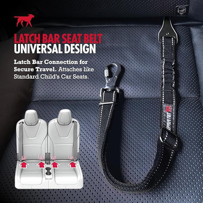 Tuff Pupper Dog Car Safety Belt | Adjustable 16–26" Latch Hook Seatbelt Restraint for Dogs | Heavy-Duty Nylon Webbing, All-Metal Hardware & 360° Swivel Carabiner | Universal Fit for Cars, Trucks & SUV