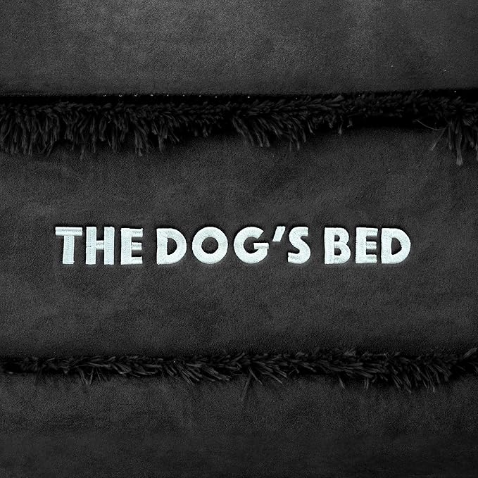 The Dog’s Bed, Medium Black Faux PL, Memory Foam, Pain Relief: Arthritis, Hip & Elbow Dysplasia, Post Surgery, Lameness, Supportive, Calming, Washable Cover, Veterinary Approved