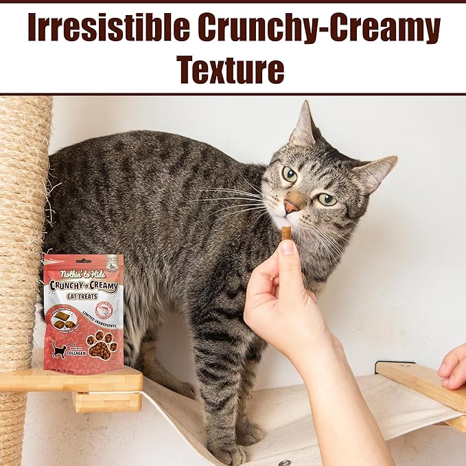 Fieldcrest Farms Nothin’ to Hide Collagen Cat Treats – Crunchy & Creamy Cat Snacks, High-Protein Healthy Treats for Skin, Coat & Joint Support, Salmon Flavor, 3 oz. Bag
