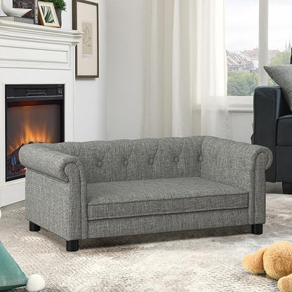 KEIKI Dog Bed for Medium and Large Dogs, Elevated Pet Sofa Bed, Durable Elevated Couch Bed with Legs, 39" Pet Bed for Dogs, Gray