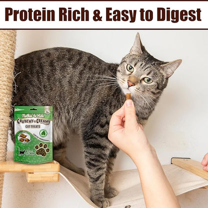 Fieldcrest Farms Nothin’ to Hide Collagen Cat Treats – Crunchy & Creamy Cat Snacks, High-Protein Healthy Treats for Skin, Coat & Joint Support, Catnip Flavor, 3 oz. Bag
