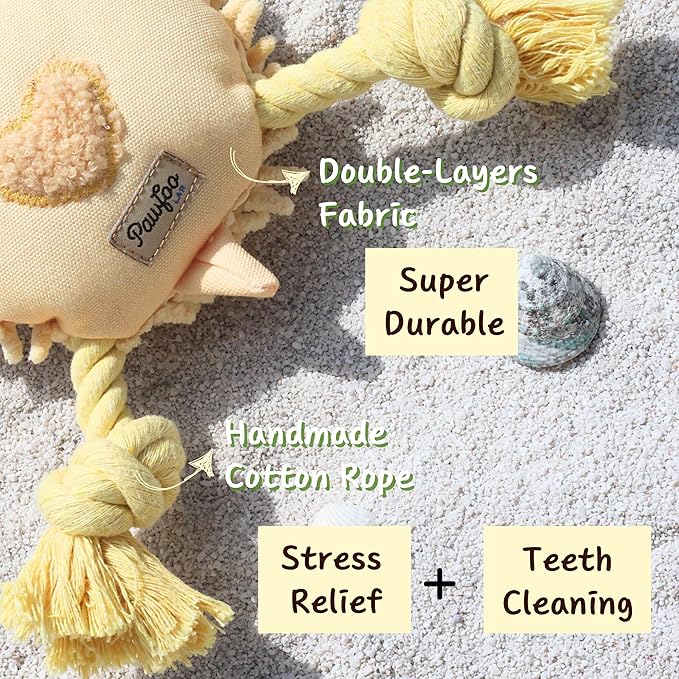 Pawfoo Lab Interactive Dog Toys, Durable Chew Squeaky Tug of War Toys for Large Medium Small Dogs, Snuffle Puppy Toy for Teeth Cleaning, 2 in 1 Puzzle Toy, Birthday Gift -Turtle
