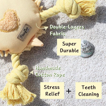 Pawfoo Lab Interactive Dog Toys, Durable Chew Squeaky Tug of War Toys for Large Medium Small Dogs, Snuffle Puppy Toy for Teeth Cleaning, 2 in 1 Puzzle Toy, Birthday Gift -Turtle