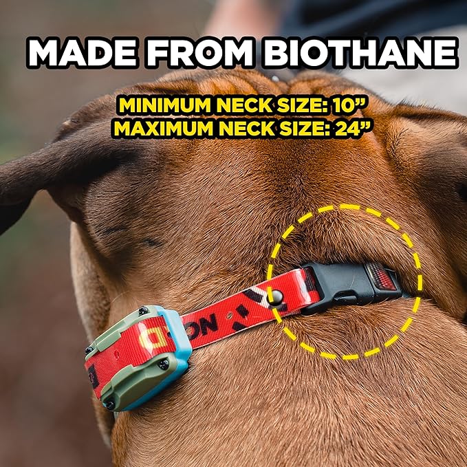 Dogtra Tom Davis Quick Release 3/4" Inch Strap with Buckle Waterproof Biothane for Remote Training E-Collar Easy Adjustable Comfortable for 280C 2.0 Receiver 28" - Red
