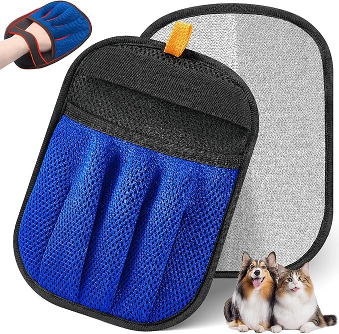 Salhap Pet Hair Removal Tool for Cats & Dogs, 2025 New Upgraded Electrostatic Gloves for Pet Hair, Reusable Pet Hair Remover Tool for Couch, Furniture, Carpet, Curtain & Car Seat (Blue)