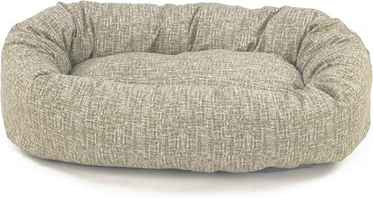 Majestic Pet 24 Inch Bagel Calming Dog Bed Washable – Cozy Soft Round Dog Bed with Spine Support for Dogs to Rest Their Head - Fluffy Donut Puppy Mat 24x19x7 (Inch) Small – Tan
