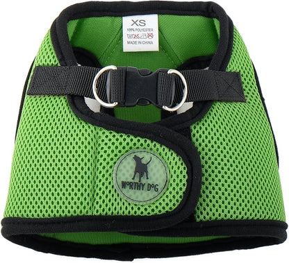 THE WORTHY DOG Step-in Dog Harness for Large Dogs, Comfortable Mesh, Reflective, Strong Hook and Loop Closure, Quick Release Buckle, Lime Green, XX-Large
