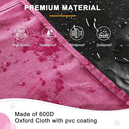 HiCaptain Breathable Dog Crate Cover 36 Inch, Durable Heavy Duty Kennel Cover, Dual Zippered Panels, Windproof Waterproof UV-Resistant(Pink)