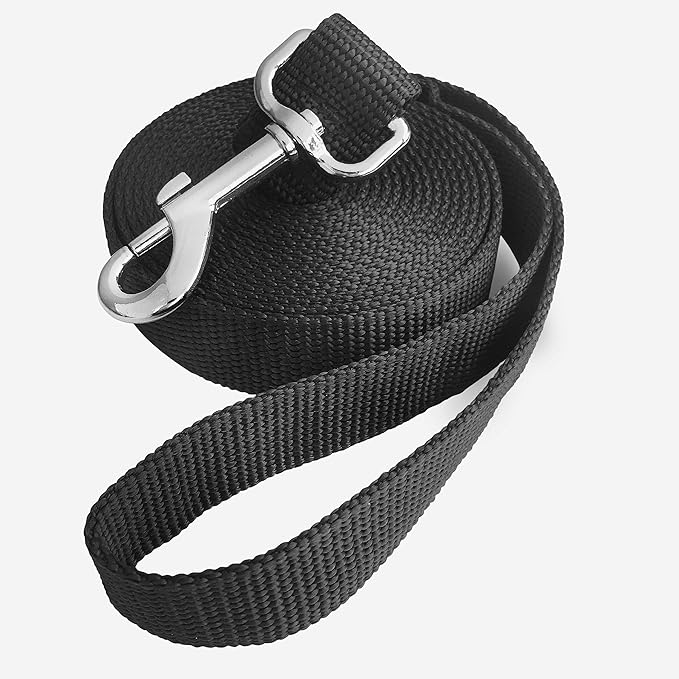 10ft Black Dog Leashes Long Line Training Puppy Leash,for Large,Medium and Small Dogs,Long Puppy Lead,for Training,Backyard,Camping,or Play,Great for Parks and Fetch (10FT, Black)